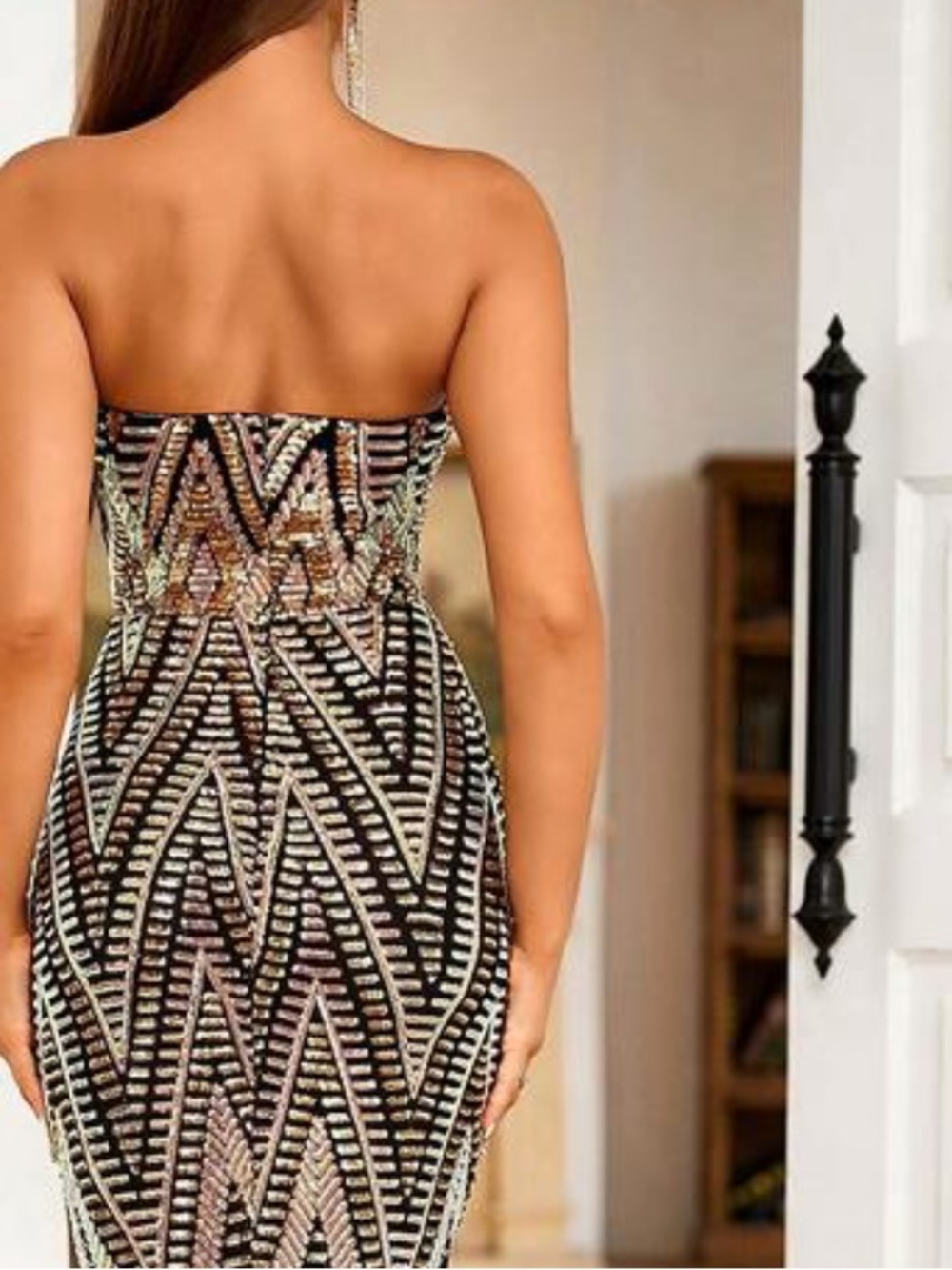 Love & Lemonade Sequin Party Maxi Gown XL Abrstract Prom Magical Shimmering - Picture 7 of 16